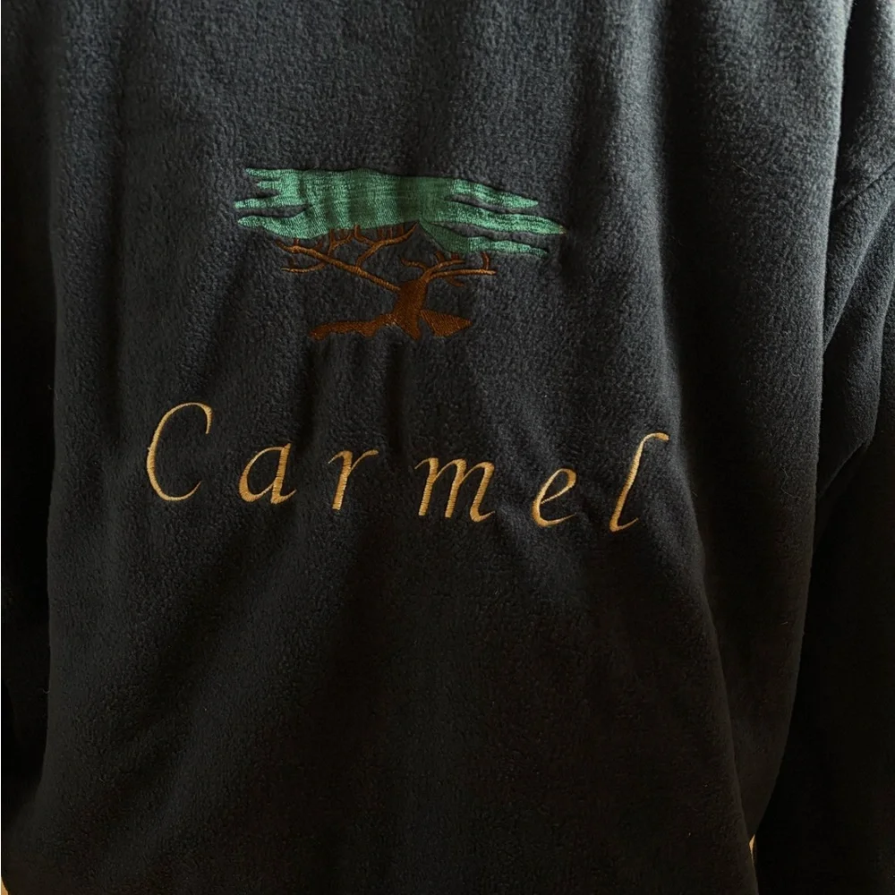 90s Cheneral White Navy REVERSIBLE Fleece Hooded CARMEL CALIFORNIA Jacket 2XL